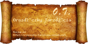 Orszáczky Tarzícia névjegykártya